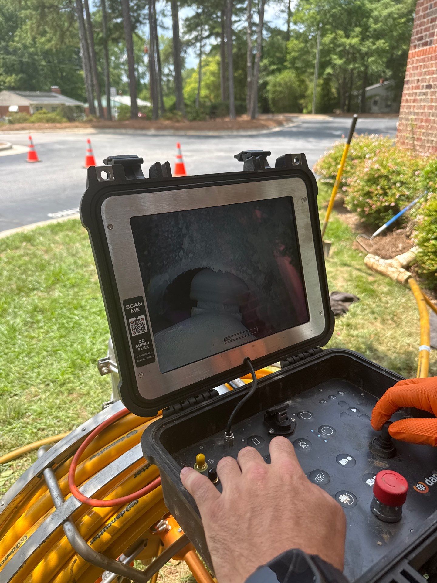 Short-section CIPP spot liner installed at a localized storm drain joint failure.