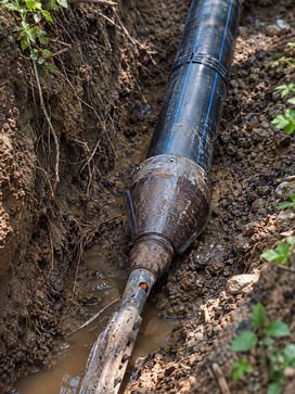 After: new sewer pipe in place.